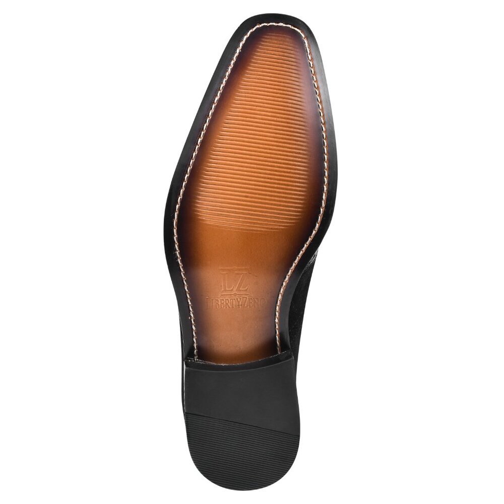 Megan Men’s Ostrich Leg Printed Suede Leather Loafer Shoes - Picture 7 of 8